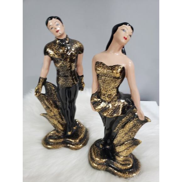 Mid Century CALIFORNIA ORIGINALS Gold Black MCM BALLET FIGURES 644B Rare Decor - Picture 10 of 10